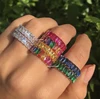 sugar rainbow crystal gemstone rectangle ring