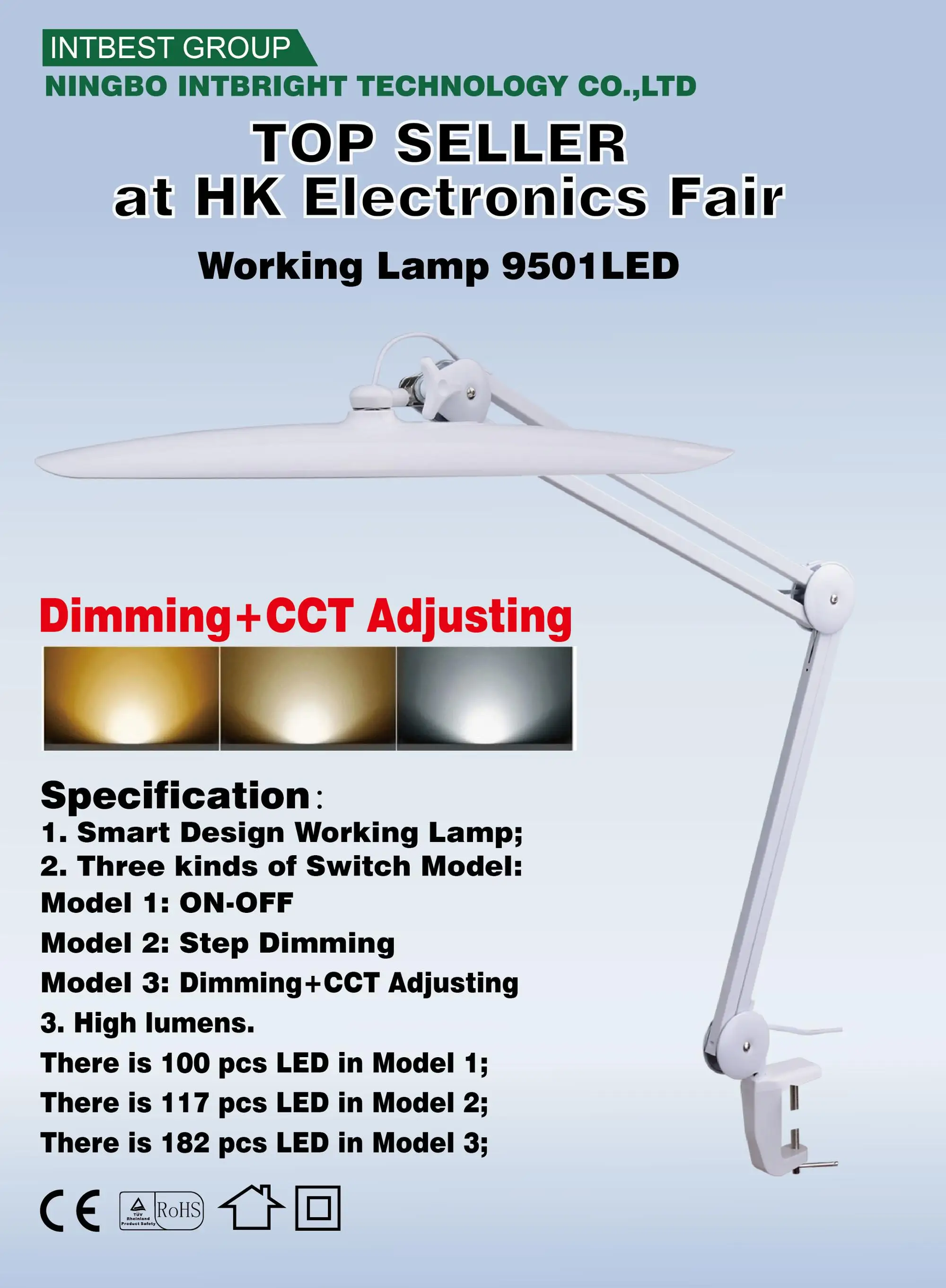 9501led Dimmable Table Lamp Cosmetic Tool 117pcs Smd Led