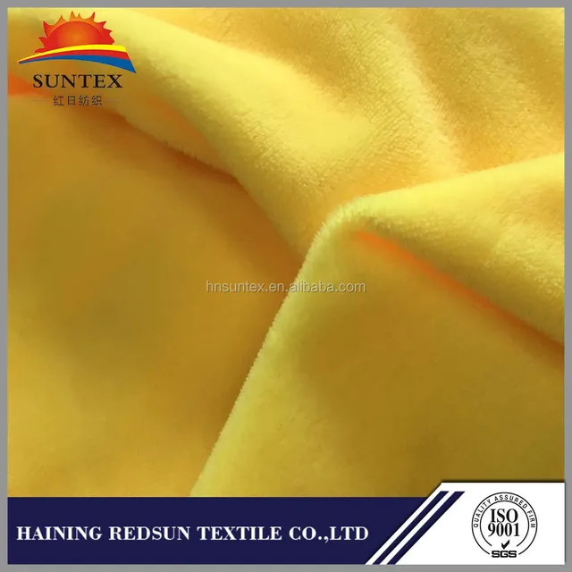 Soft polyester yellow velour car upholstery fabric factory price
