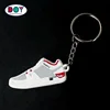 Custom 3D Mini Sneaker Shoe Logo Yeezy Soft PVC Rubber Keychain with Key Rings Tag