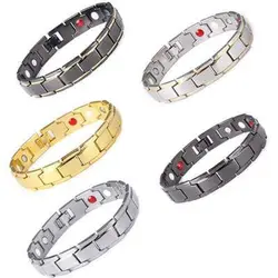 E17 Wholesale Women Man Gold Plated Health Care Therapy Bracelet Lovers Heart Health Energy Magnetic Bracelet