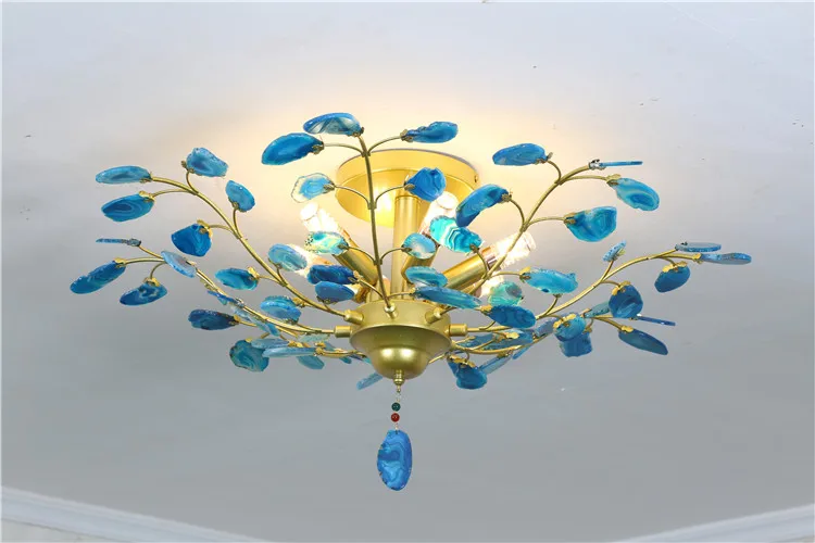 post modern factory price Restaurants Hotels agate commercial led luxury chandelier pendant lighting