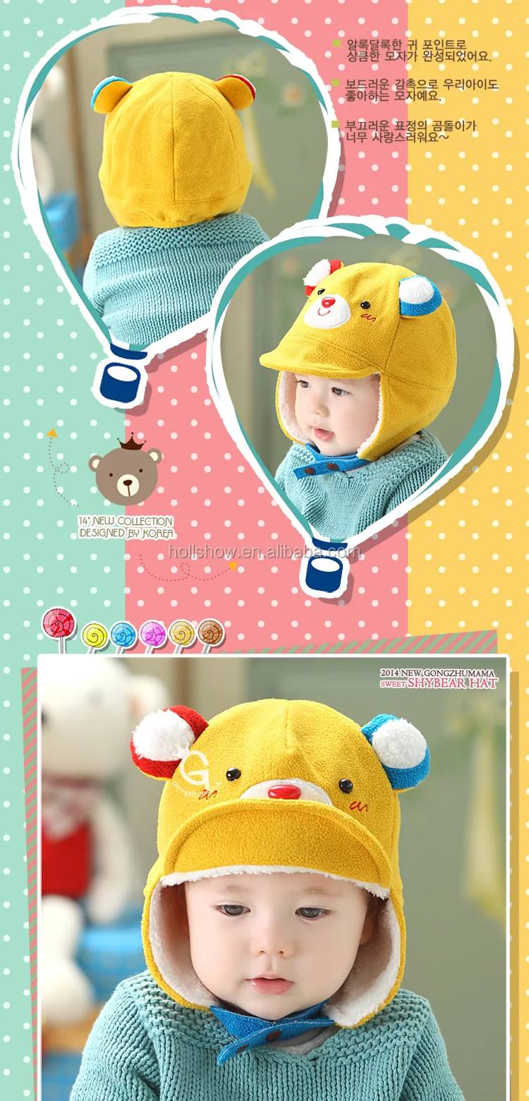 Pola Kartun Lucu Earflap Kutub Bulu Anak Anak Bayi Topi Musim Dingin