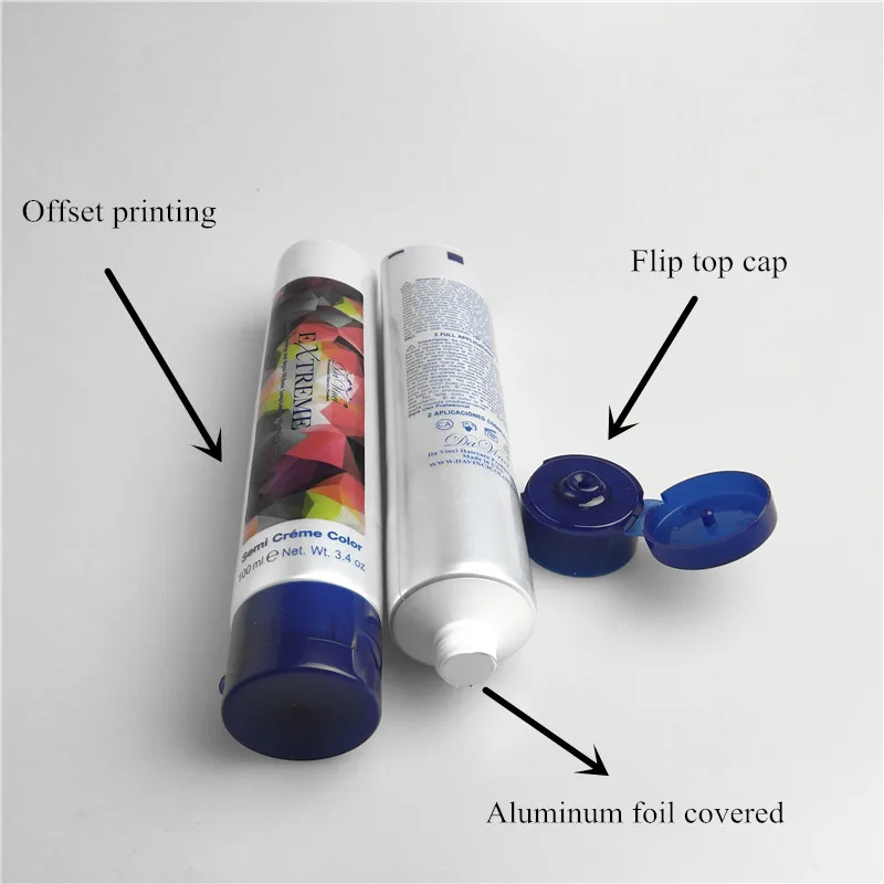 Teeth Whitening Aluminium Plastic Laminated Flip Top Lid Toothpaste