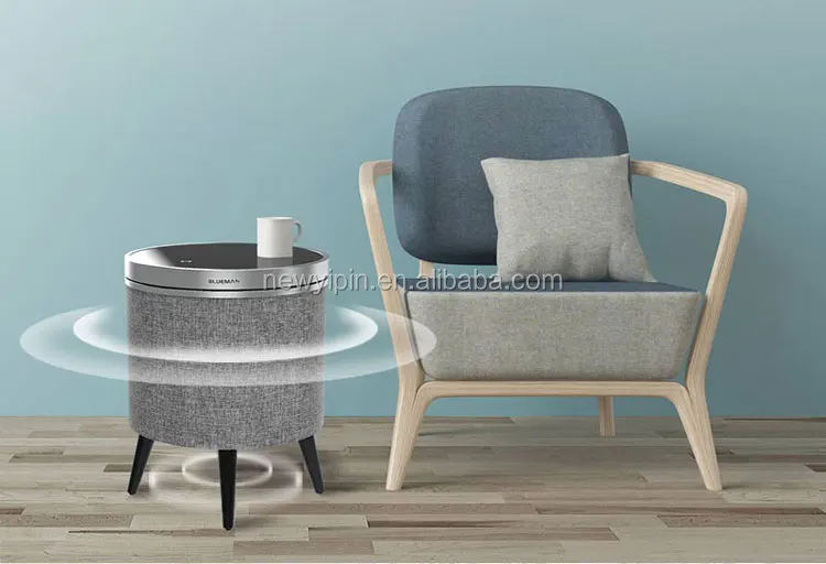 2019 Smart Bluetooth Speaker Classical Round 330 Degrees Rotation Table Bluetooth Speaker With Wireless Charging for Phones - ANKUX.COM