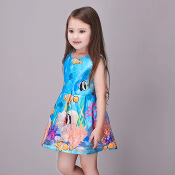 New Design Fashion Summer Kid Princess Dress Floral Dark Blue Novel Girls Princess Dresses , Buy Evening Dresses Girls,Girls Dresses Summer 2017