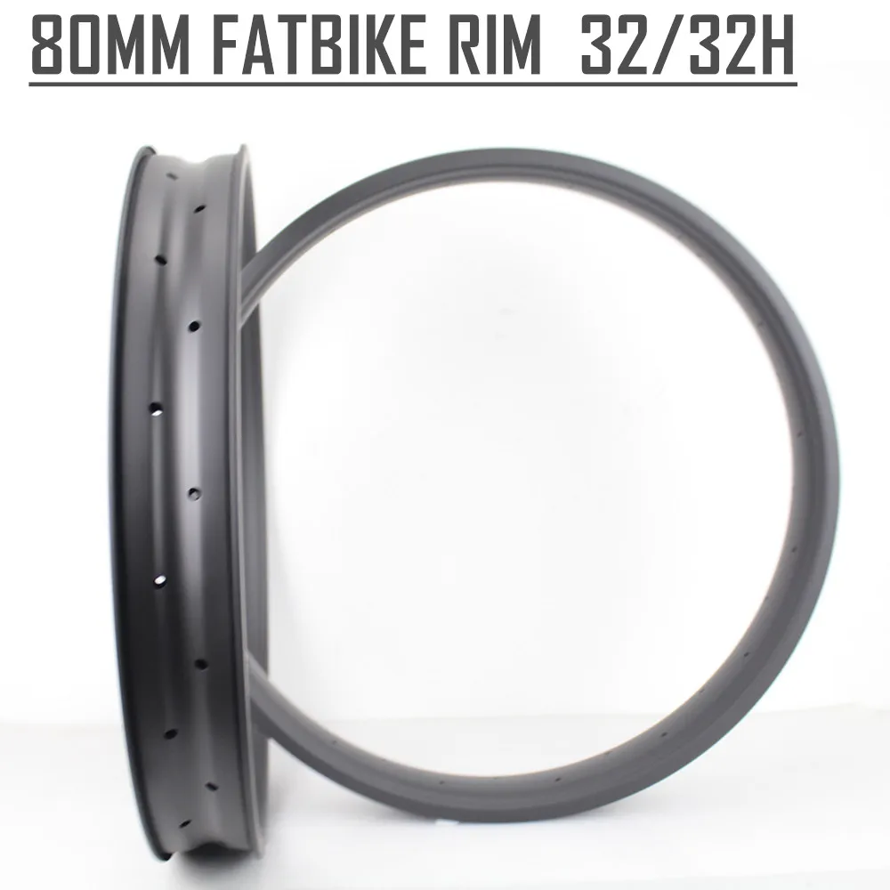 2017 Tubeless Ready T800 26er Fat Bike Carbon Rim Snow Bike Wheel Rim