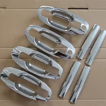New ABS Chrome Door Handle Covers trim + Cup Bowl For Hyundai Santa Fe 2001 2002 2003 2004 2005 2006 Free Drop Shipping