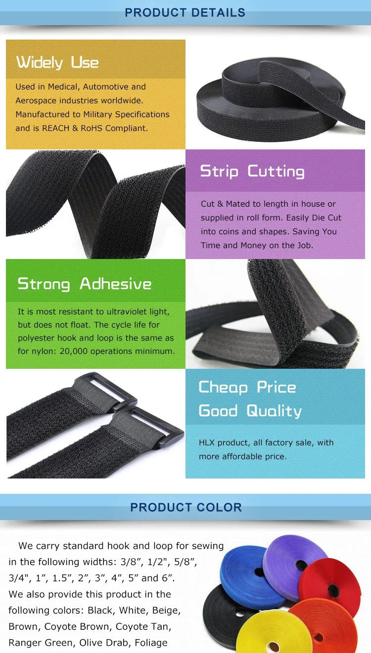 100 Nylon Black Elastic Loop Hook Fastener Strap Garment Accessories