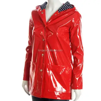 Good Quality Factory Price Fashion Pu Shiny Women Colorful Raincoat ...