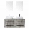 Modern Bathroom Design LED Mirror Cabinet Double Basin MDF PVC Laminate Furniture Bath Vanity Melamine Bathroom Vanity