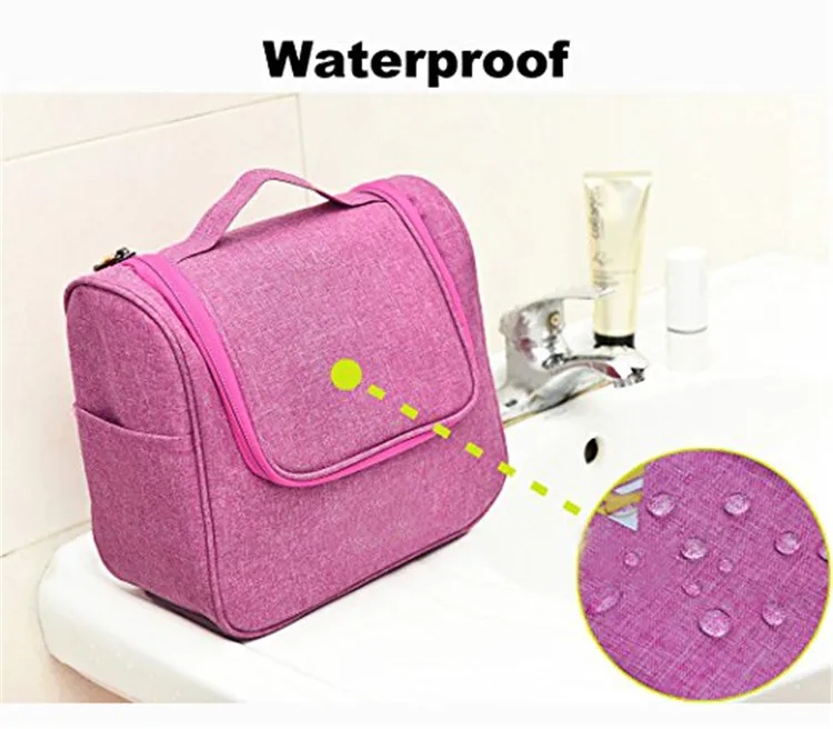 Custom Travel Makeup Bag Waterproof Cosmetic Bag Canvas Toiletry Bag