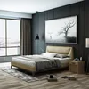 simple design soft bed special headboard with wood leg