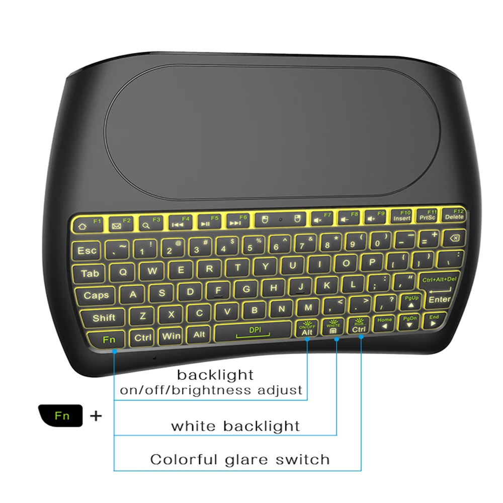 Anewish D8 Pro Backlit English Russian 2.4ghz Wireless Mini Keyboard