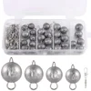 Cannonball Fishing Weights Sinkers Kit 49pcs Including 4 Sizes Cannonball Fishing Swivel Snaps