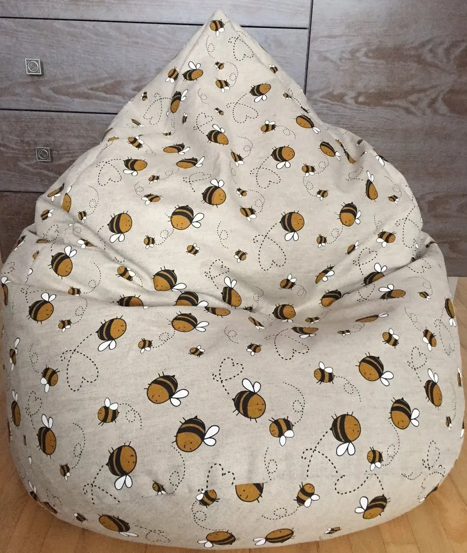 Zebra Bean Bag Cover Find Deals On Line Get Quotations Large Bean Bag Chair Natural Linen Beanbag Cover Yellow Bee Print Eco Friendly Floor Pillow Be