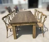Wholesale price factory direct solid wood dinning harvest farm table