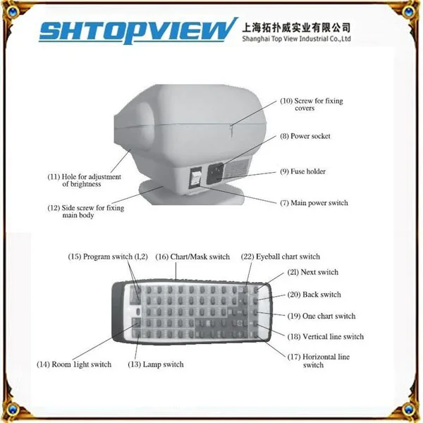 LED eye test vision chart projector machine with great price