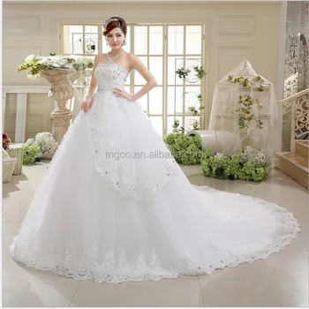 Factory Direct Sales Luxury Lace Wedding Dress Big Tail Diamond