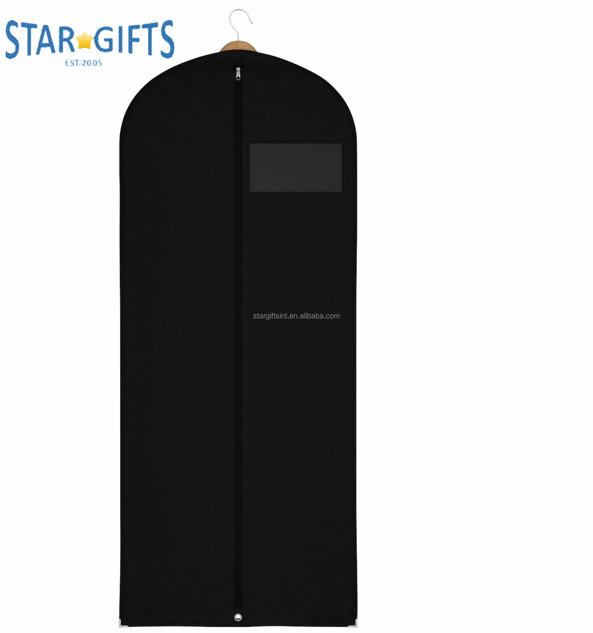 High Grade Nonwoven Folding Black Garment Suit Cover With Shoe Bag