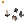 6x6mm thd tactile switch , pushbutton switch with sheath , 12V tact switch with cap