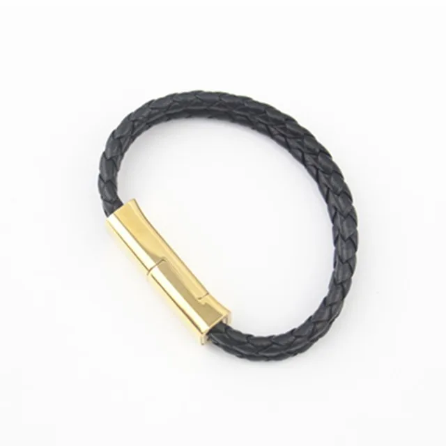 24K gold plating connector Leather Bracelet Usb Data Charging Cable for 8pin phone - ANKUX.COM