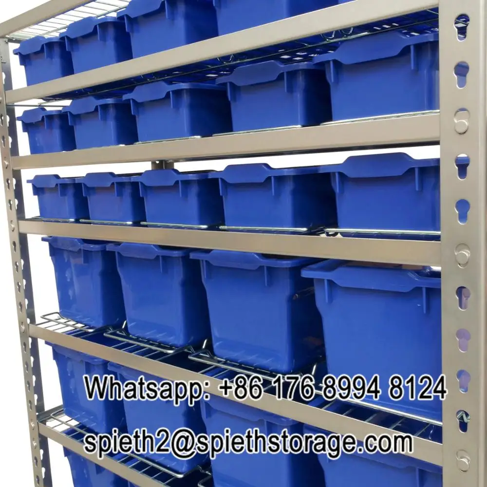 Office Boltless Shelving Plastic Storage Bin Rack Buy Storage Bin