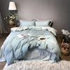 Simple plain colour 60 satin two-sided four-piece bedding set high quality