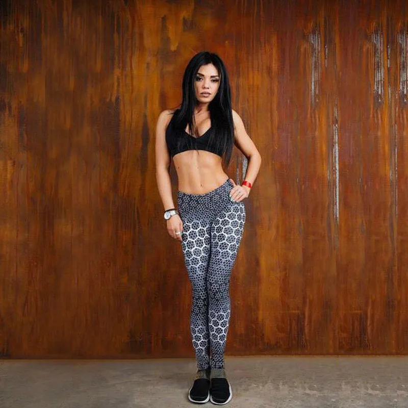 aliexpress spandex fabric hexagon print yoga pants