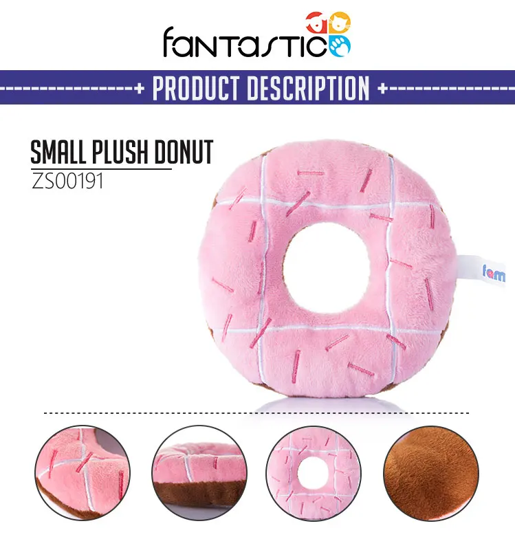 plush donut dog toy