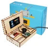 Wooden case LCD support educational diy toy computer kits for kids