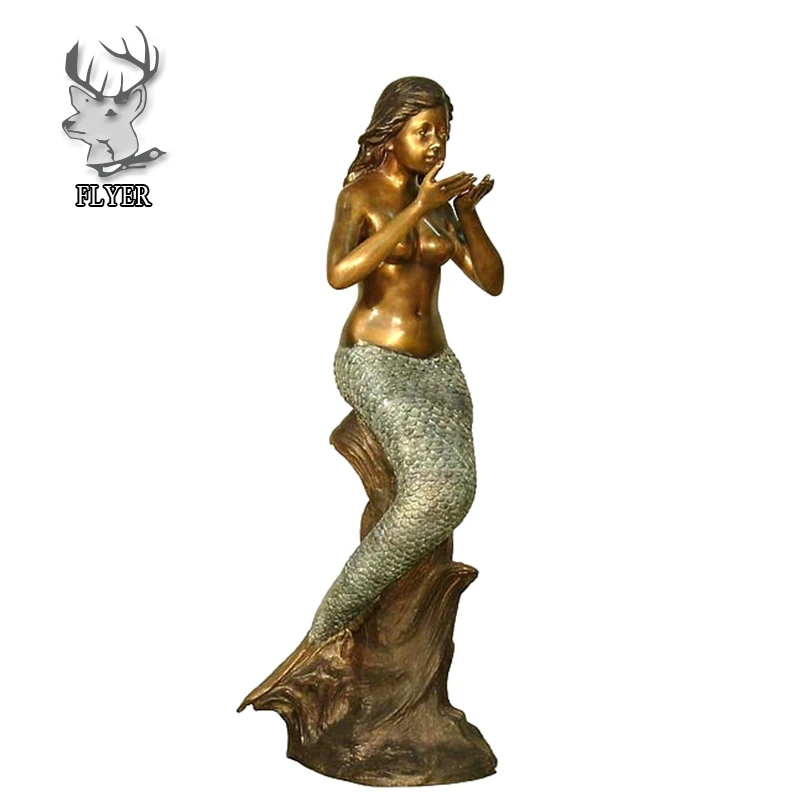 bronze mermaid water fountain