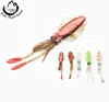 6.5cm/1.2g 9.5cm/4.3g 12cm/8.4g 15cm/14g luminous UV soft plastic squid bait tuna fishing lure
