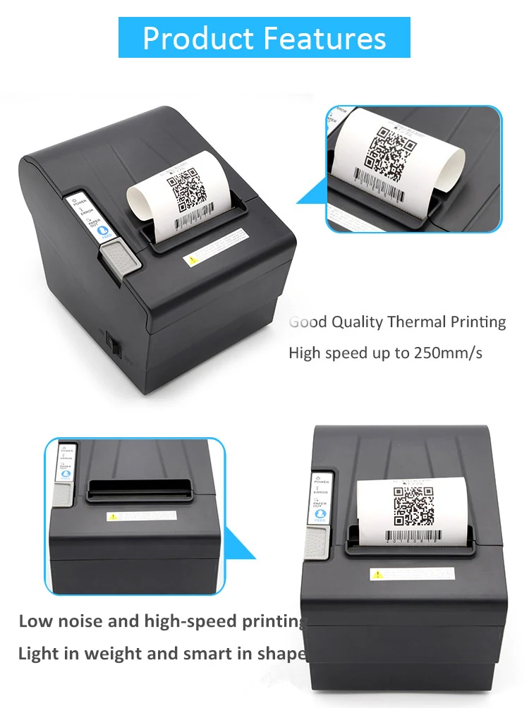 Pos Printer 80mm Thermal Receipt Printer With Usb And