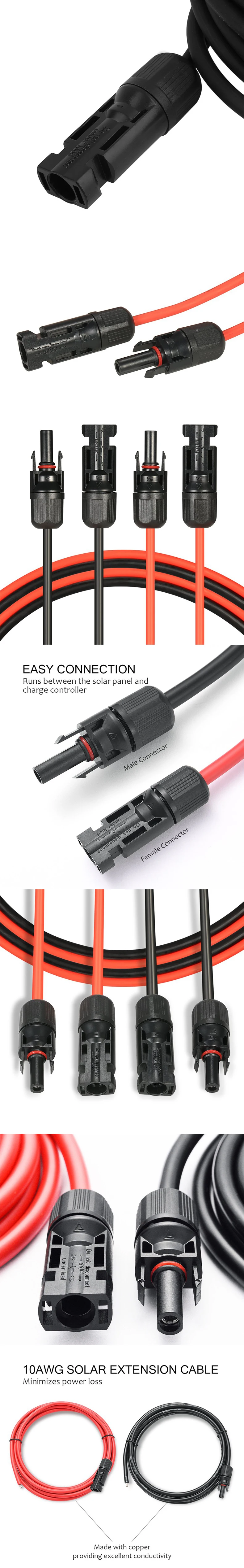 1*2.5mm2 1*4.0mm2 1*6.0mm2 solar cable PV DC black or red cable