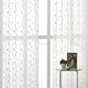Embroidery Leaf Oriental Sheer Tulle Curtains Fabric For Living Room Window