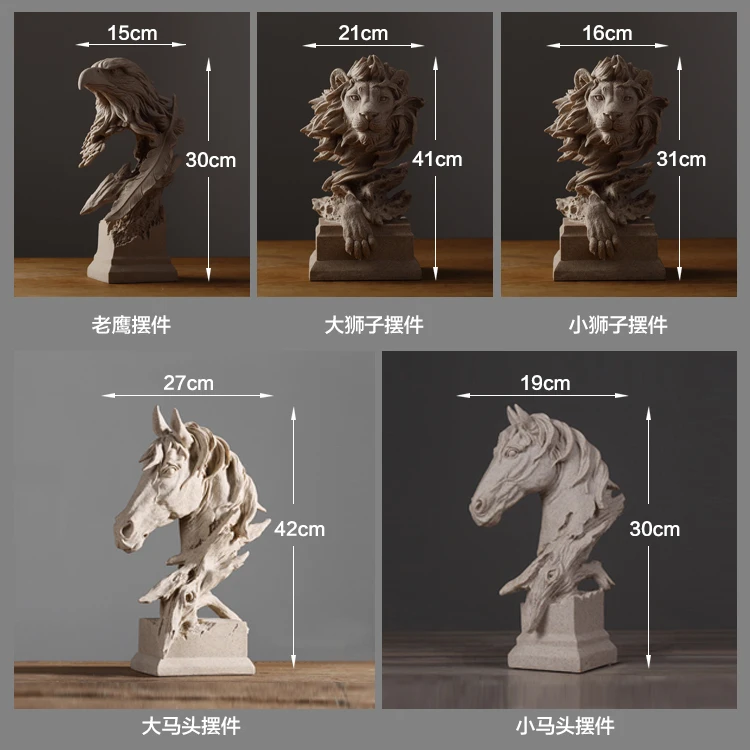 Sandstone American Creative Home Jewelry Decoration Tiger Head Sculpture Office Decoration 