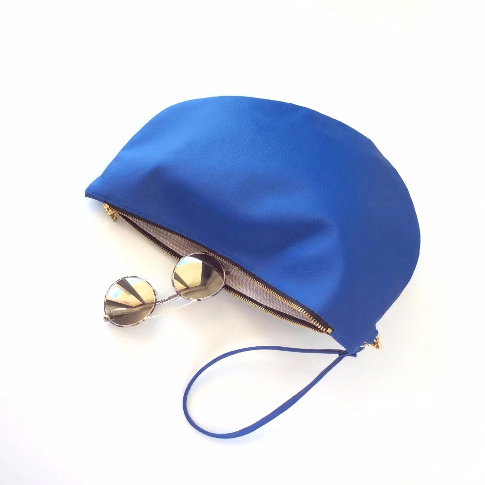 Vegan Clutch Bag Cobalt Blue Clutch Purse Half Moon Bag Buy Vegan