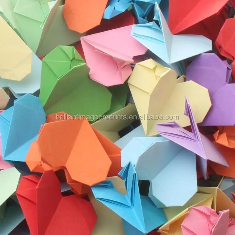 Papier Origami En Forme De Cœur Pour Femmes Fait Main Pour Saint Valentin Decoration Mariage Anniversaire Fete Buy Decoration Wedding Gift Handmade Origami Paper Cranes For Valentine Product On Alibaba Com