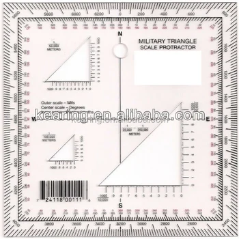 Kearing Aviation Square Protractor,Plastic Military Square Ruler,Square ...