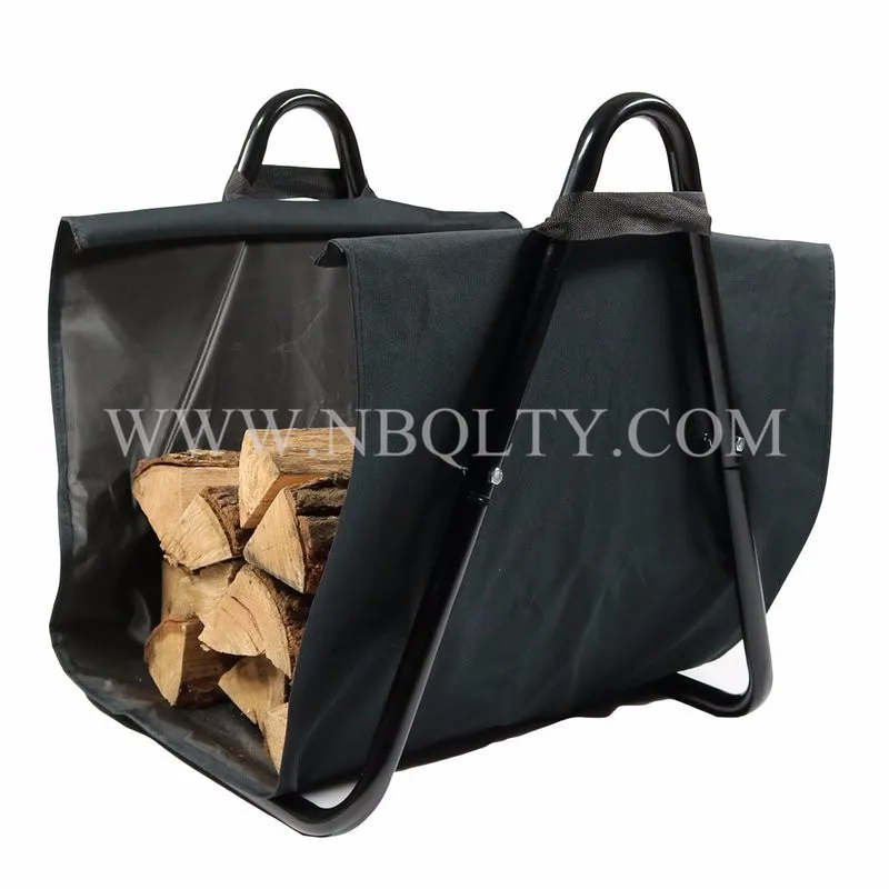 The Indoor Firewood Rack With Heavy Canvas Carrier Buy Indoor