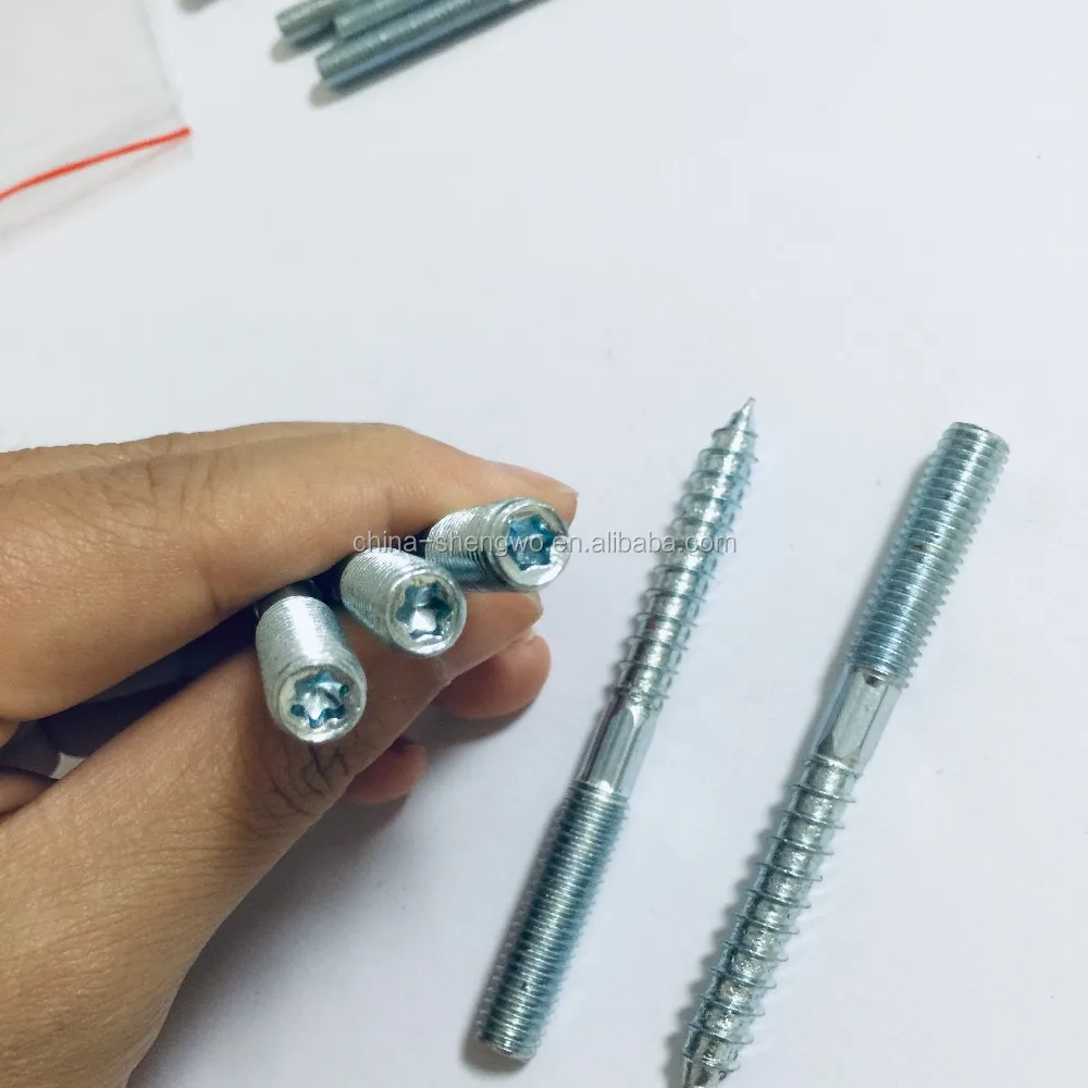 Steel Dowel Screw M6 M8 Double Head Wood Thread Hanger Bolt Buy