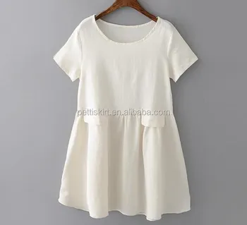 simple plain white dress