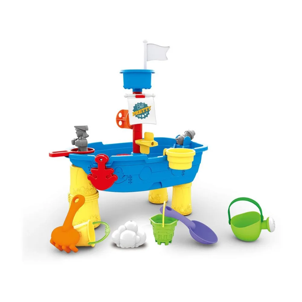 sand and water table pirate ship