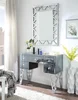 Home mirrored furniture 5 drawers console table steel base hallway table for living room