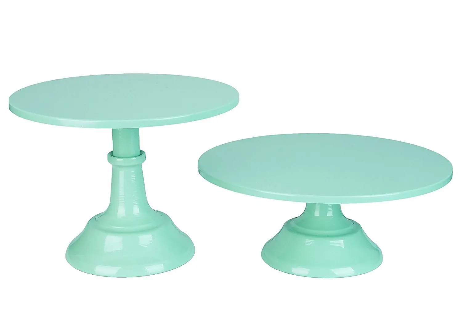 La Cote Blue Brulee Cake Stand in Losange Pattern Set of 2 Multicolor
