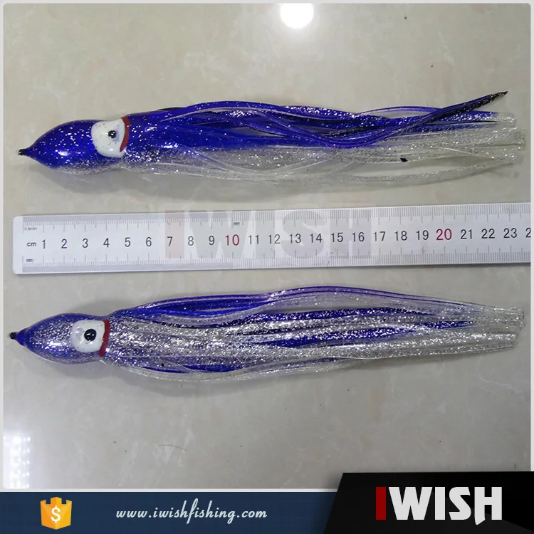 10 Pieces 5 In.Rainbow Squid Octopus Skirts Hoochies Fishing Lures