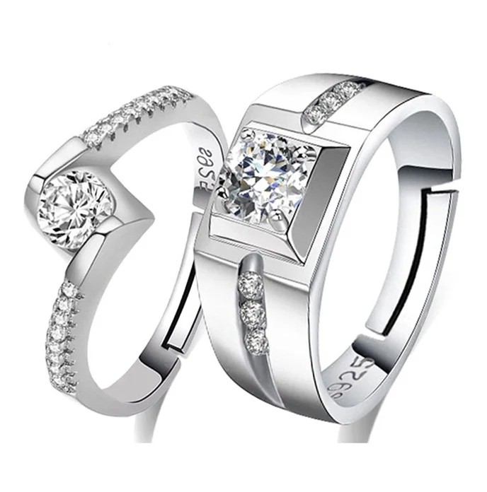 Korean Unique Design Fashion Adjustable Wedding Ring Couple Jewelry