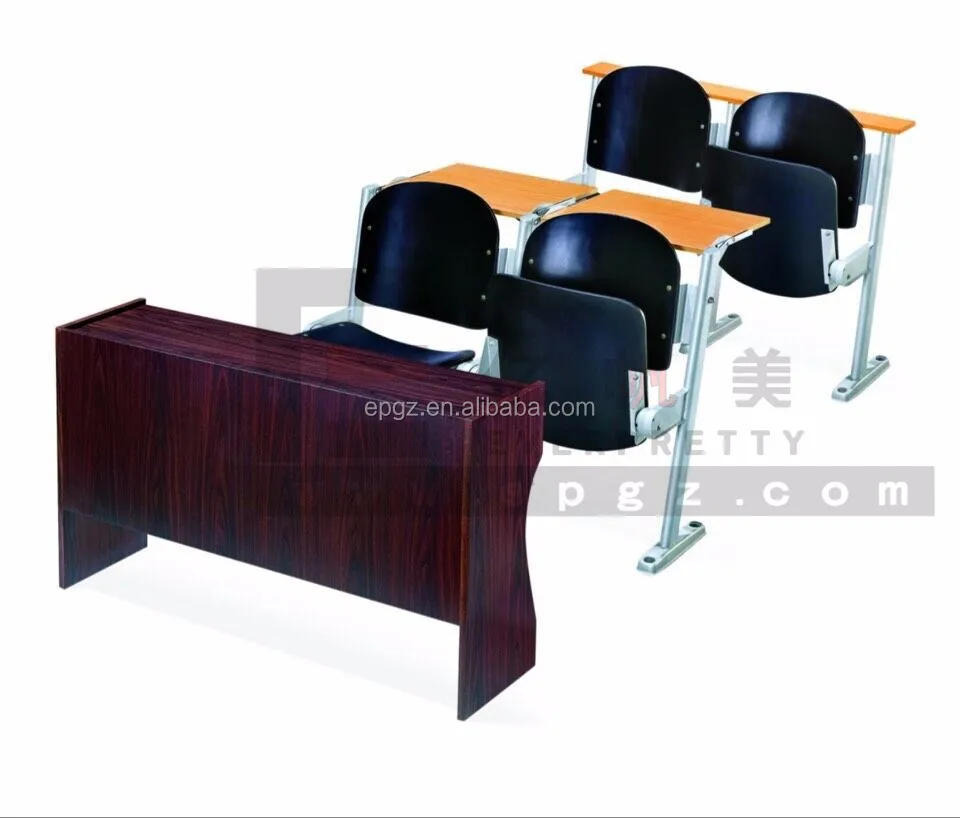 Lecture Hall Chair With Casters,Pp Student Chair With Tablet Arm For