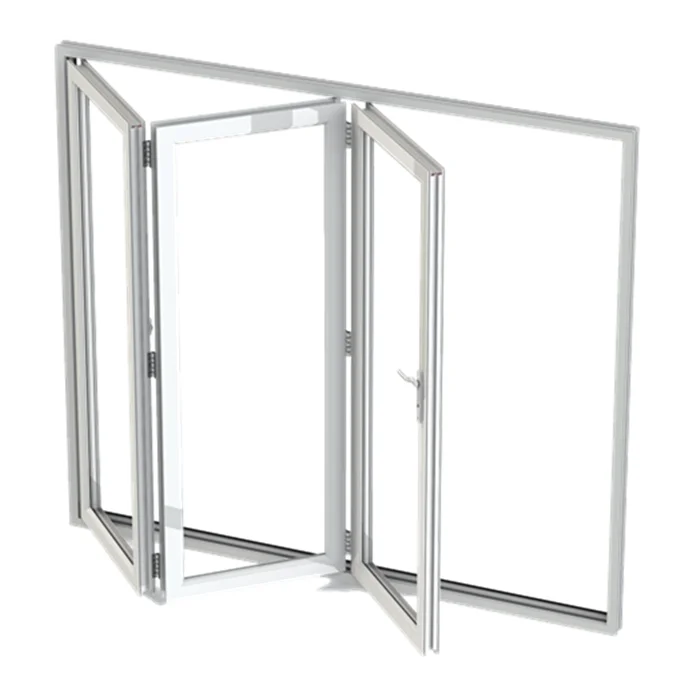 Leveling Opening Aluminum Folding Windows , Bifold Bay Window ISO14001